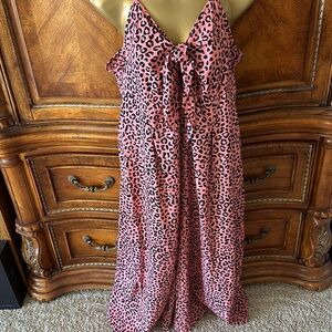 Pink leopard jumpsuit with Piazza style legs